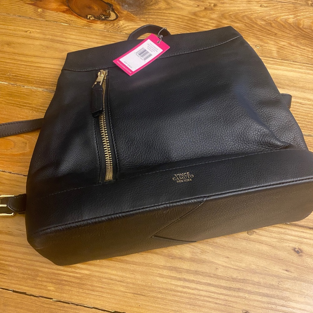 Vince Camuto Black Leather Madonna Backpack new with Tags